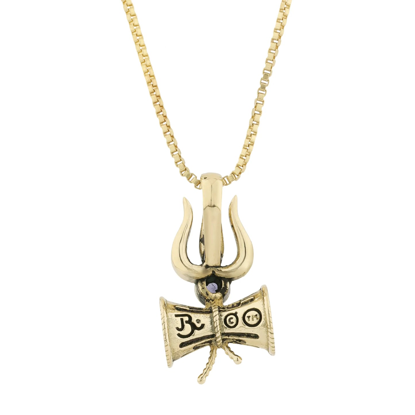 Brass Lord Shiva with Iolite