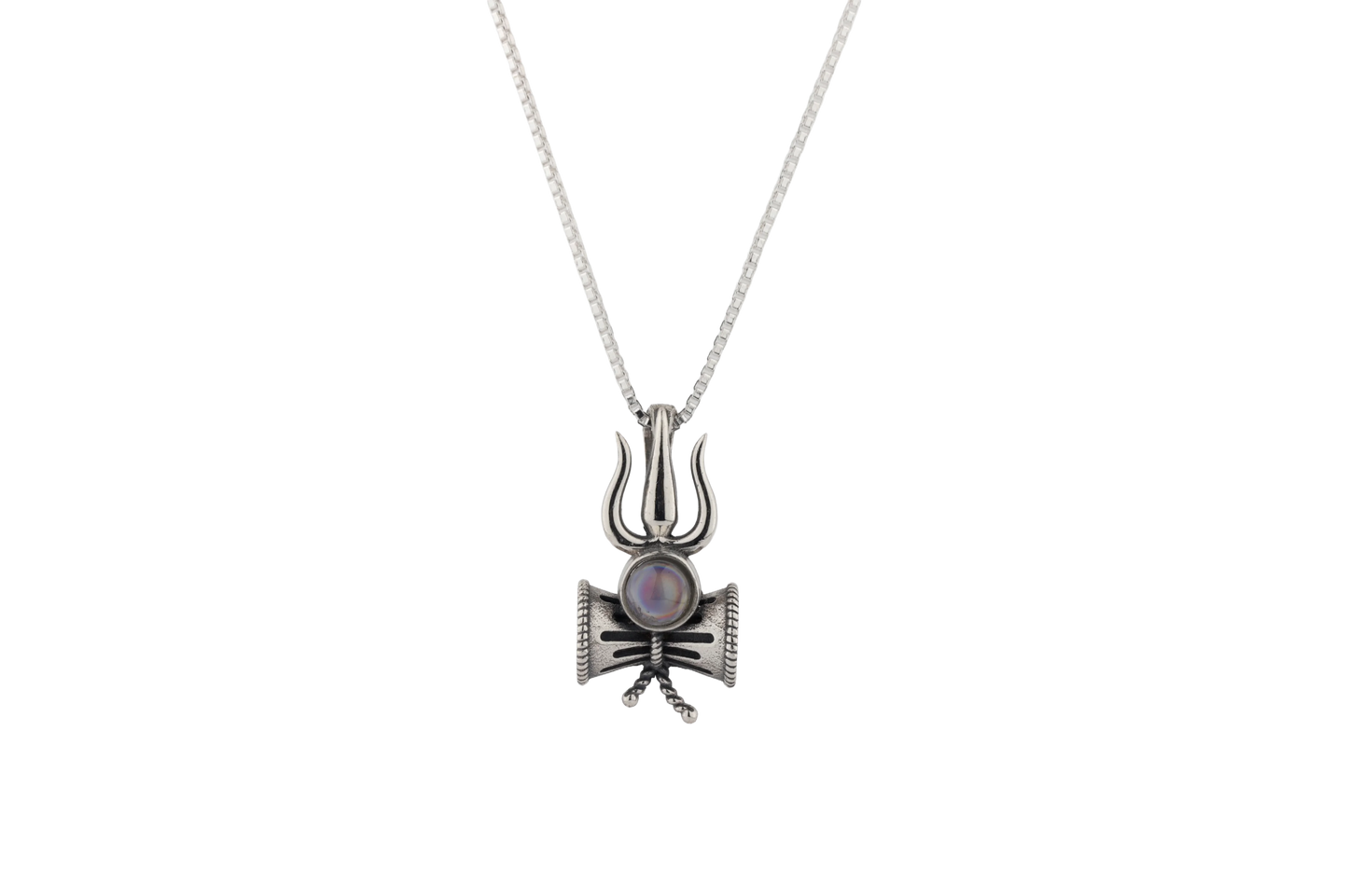 Silver LORD SHIVA LENS pendant with Mahamrityunjaya Mantra inside