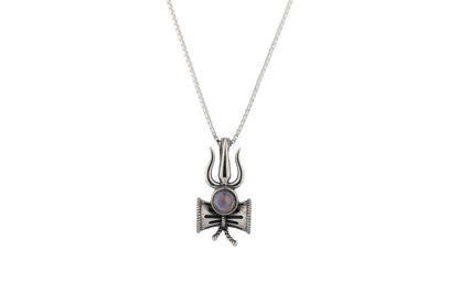 Silver LORD SHIVA LENS pendant with Mahamrityunjaya Mantra inside