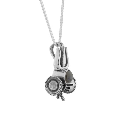 Silver LORD SHIVA LENS pendant with Mahamrityunjaya Mantra inside