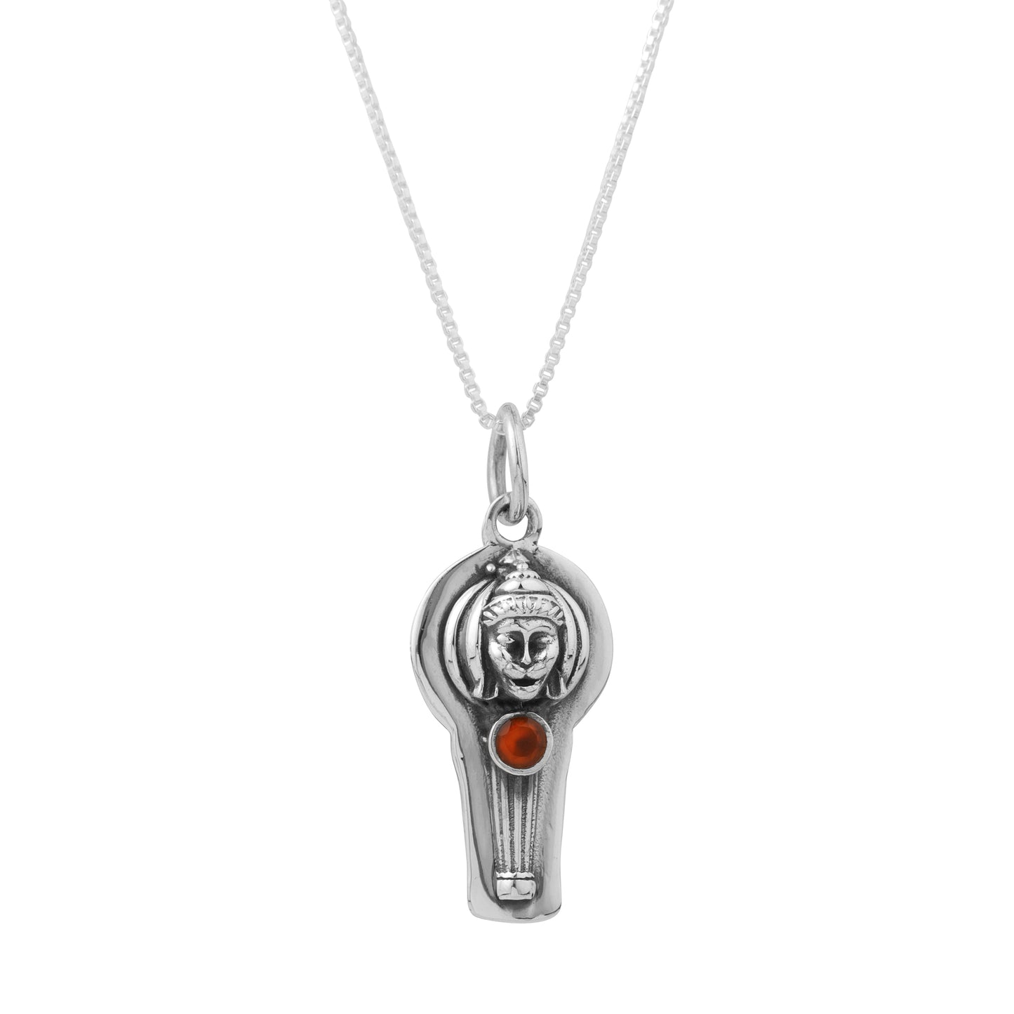 Silver Hanuman Mantra Engraved Gada Pendant