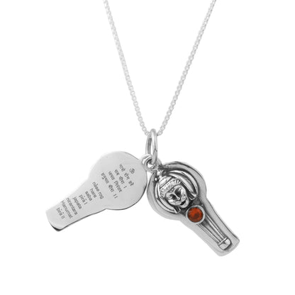 Silver Hanuman Mantra Engraved Gada Pendant