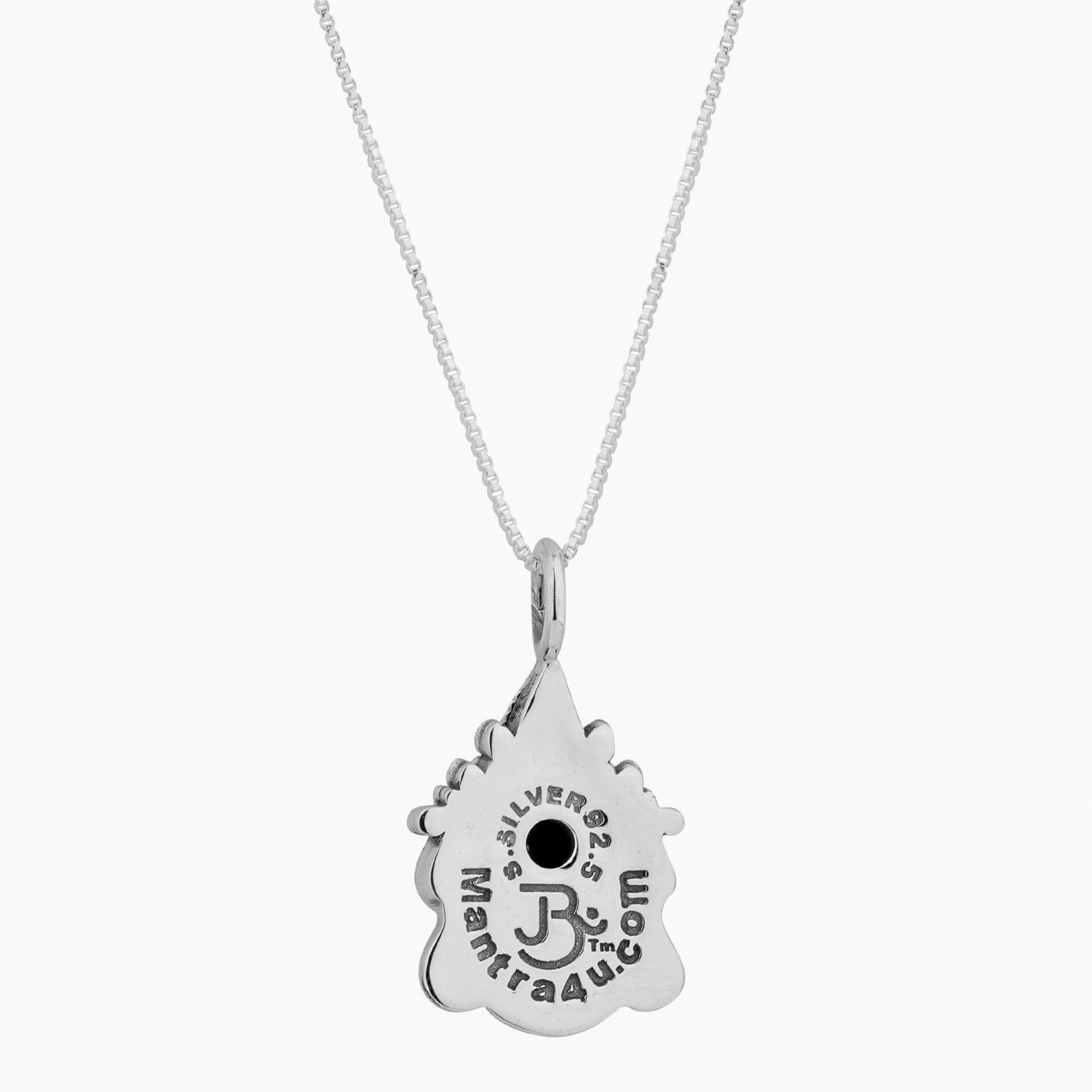 Silver Goddess Durga Pendant with Garnet