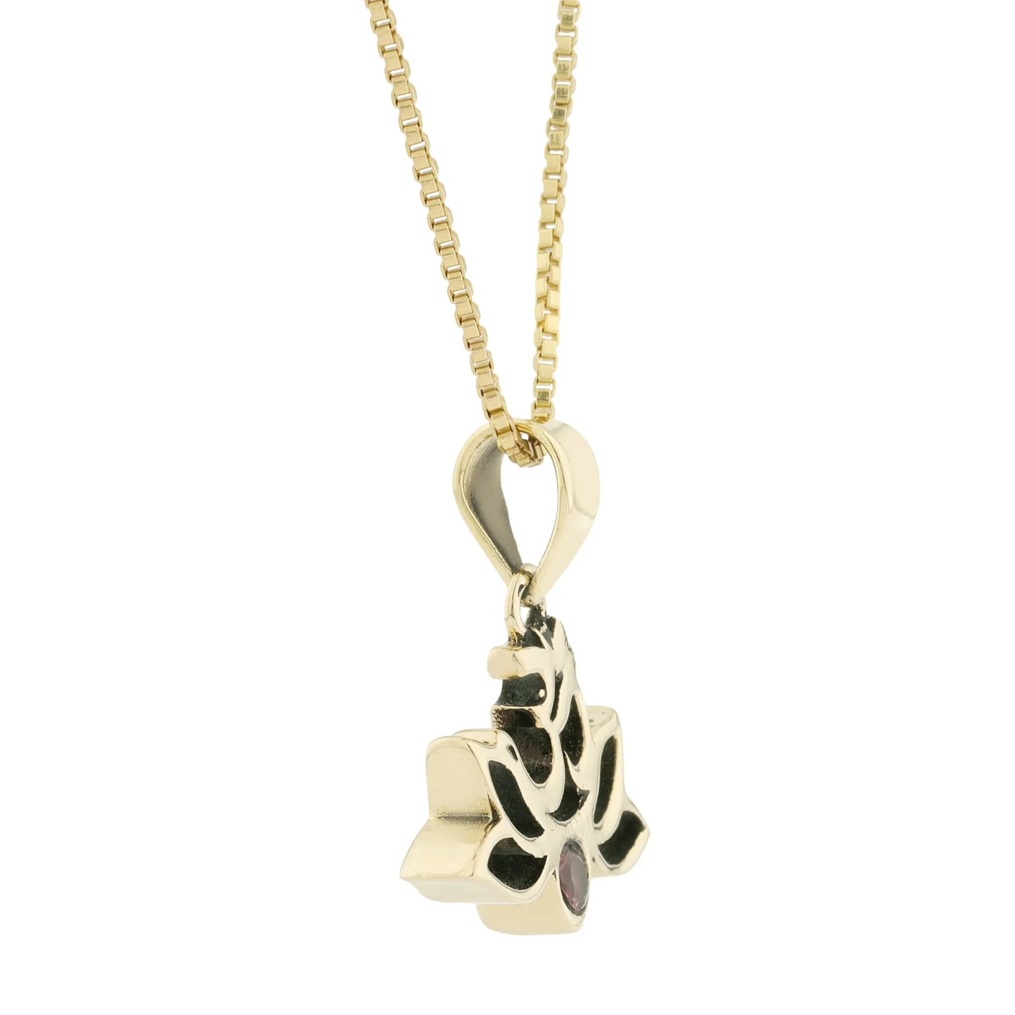 Brass GAYATRI MAA LOTUS with OM Pendant with Pink Tourmaline