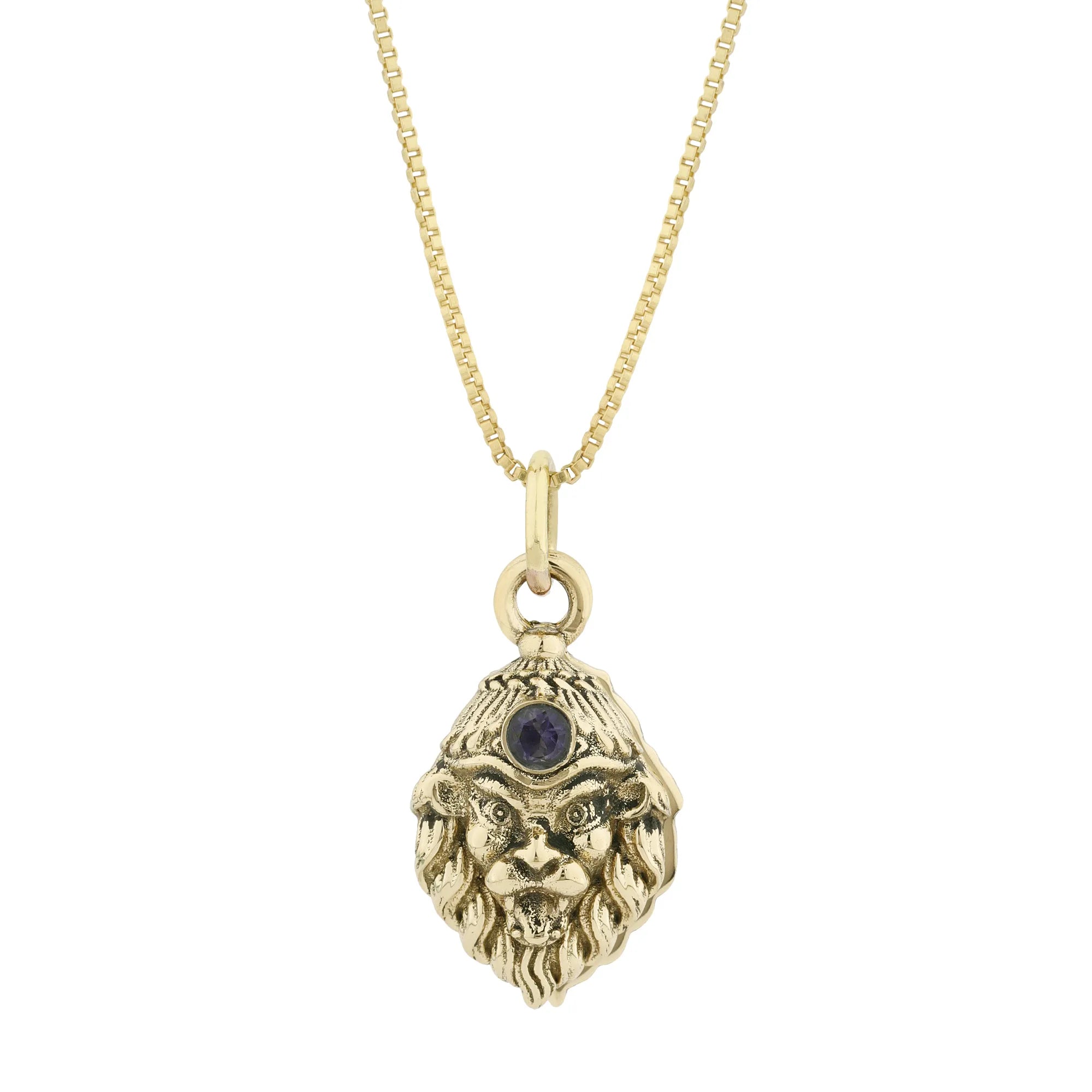 Brass Lord Narasimha with Iolite