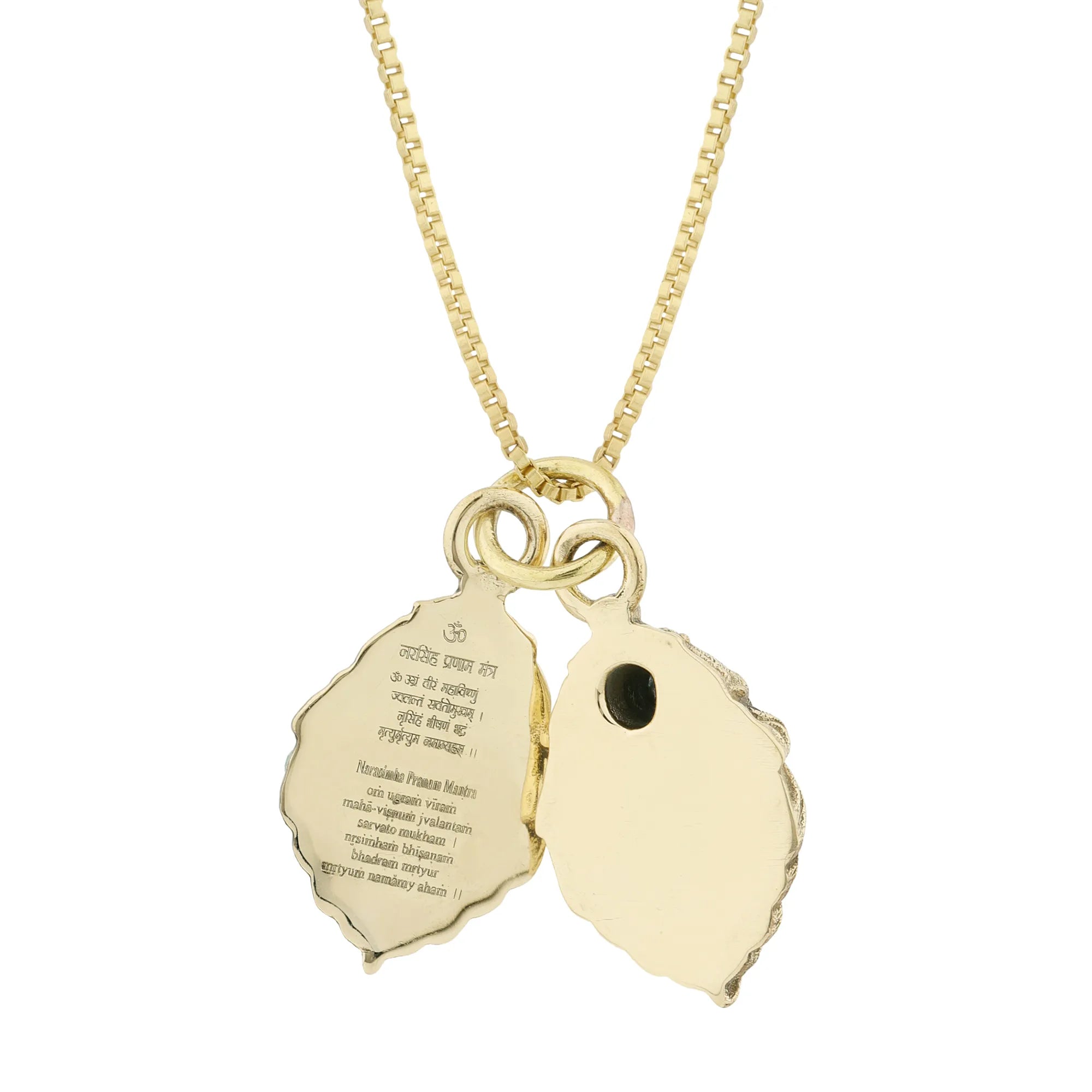 Brass Lord Narasimha with Iolite