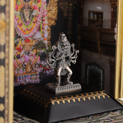 Silver Lord Narasimha Dev Statuette / Murti