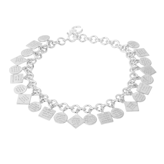 Silver HANUMAN CHALISA CHARMS BRACELET in Sterling Silver