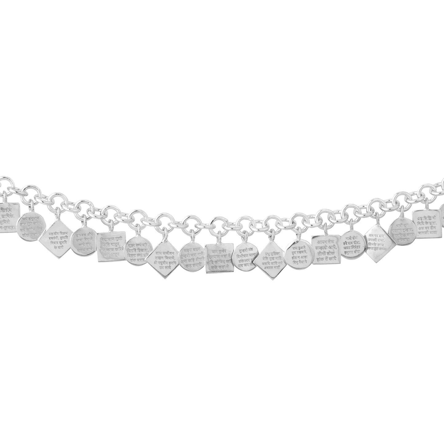 Silver HANUMAN CHALISA CHARMS BRACELET in Sterling Silver