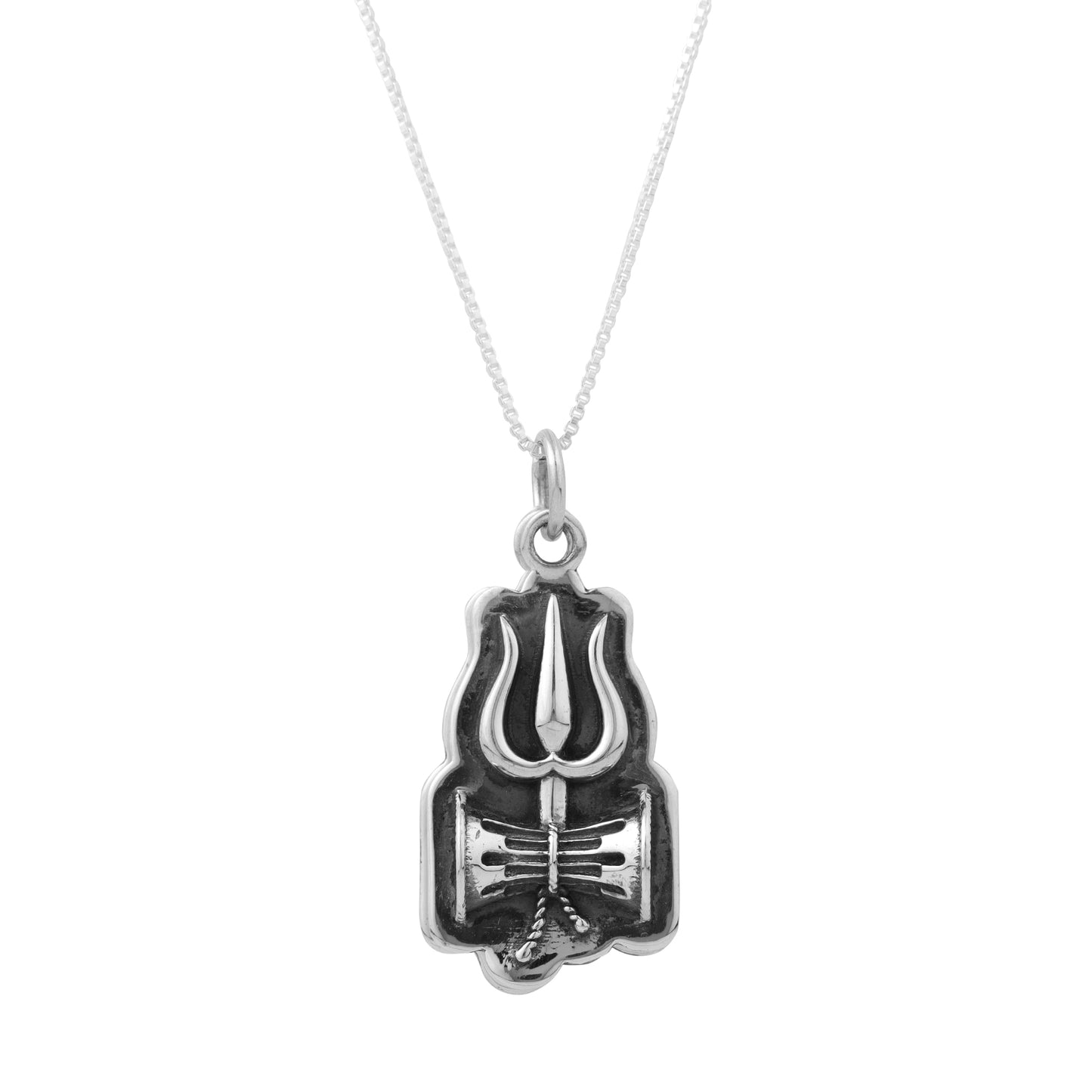 Silver Lord Shiva Mantra Engraved Pendant