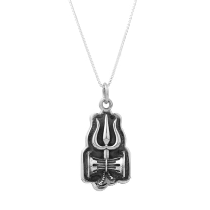 Silver Lord Shiva Mantra Engraved Pendant