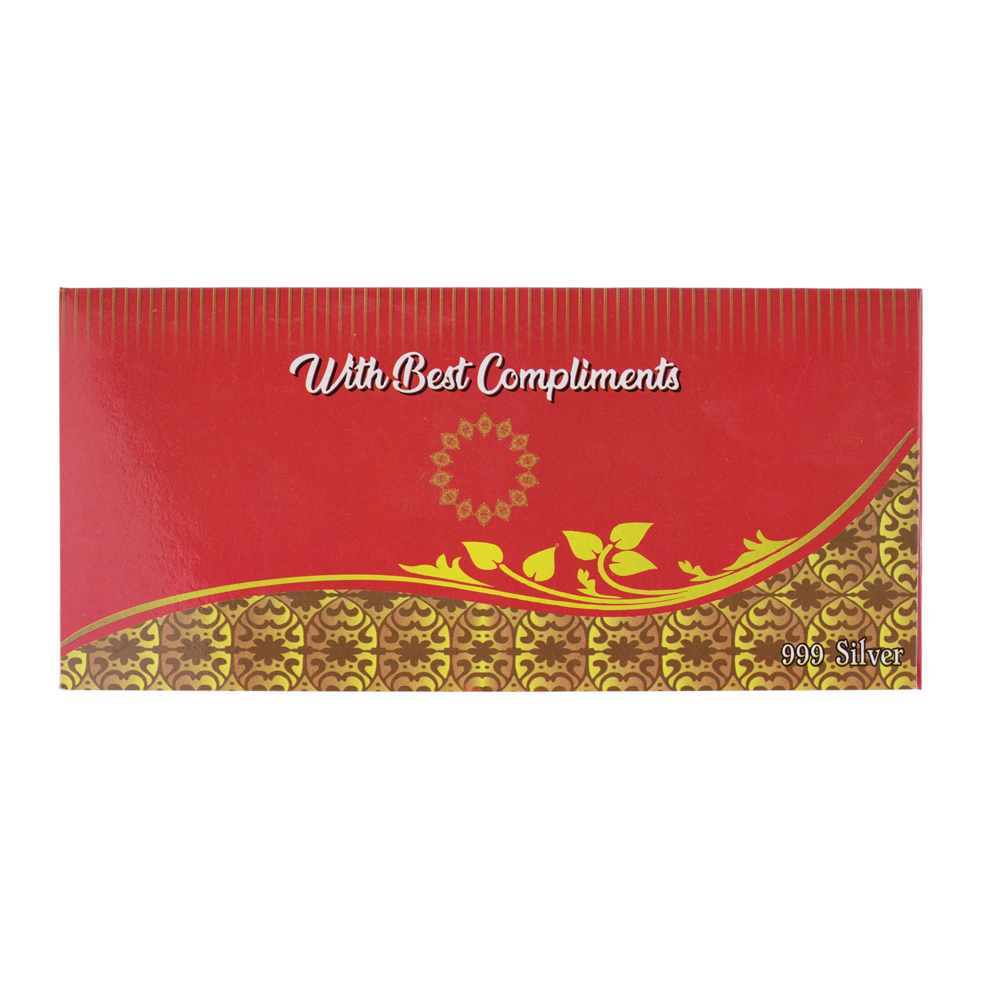 Hare Krishna Maha Mantra card / bookmark with 999 pure silver edges
