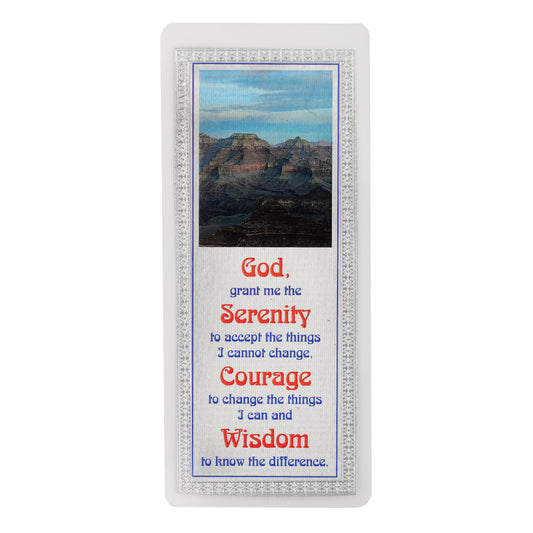 Serenity Prayer silver edges prayer card / bookmark
