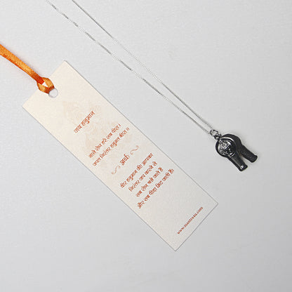 Silver Hanuman Mantra Engraved Gada Pendant