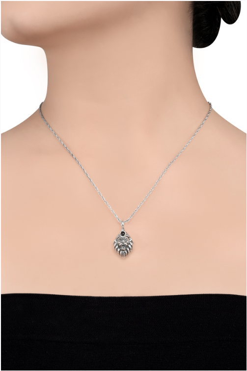 Silver Lord Narasimha Kavacha Pendant with entire Mantras in a Lens