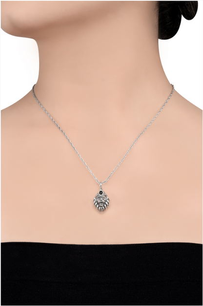 Silver Lord Narasimha Kavacha Pendant with entire Mantras in a Lens